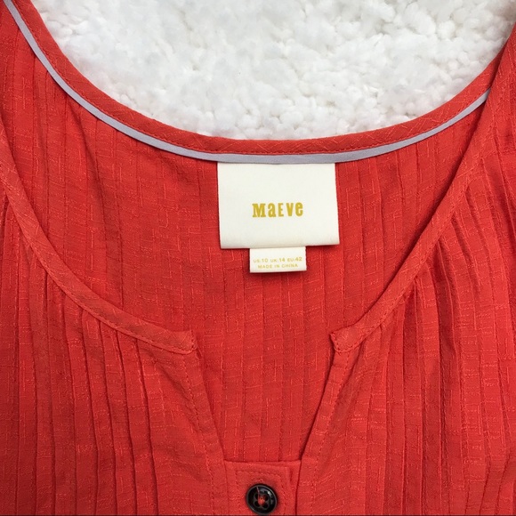 Maeve Button Down Tank Top Orange (Size 10) - Picture 3 of 6